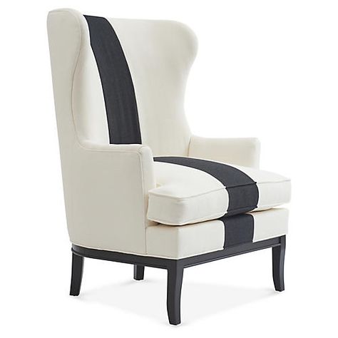 Luxury Chairs | Armchairs & Accent Chairs | One Kings Lane Wingback Chair Living Room, Striped Chair, Cheap Decor, Classic Furniture, Curtains Living Room, Wingback Chair, Cheap Home Decor, Living Room Chairs, Furniture Plans