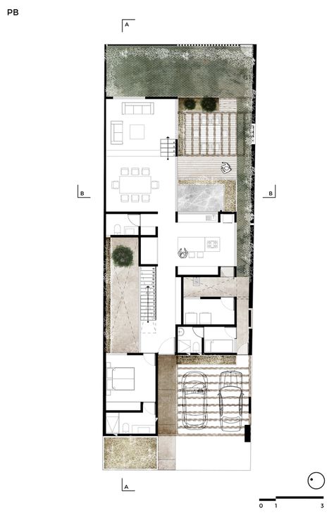 Gallery of Zirahuén House / Intersticial Arquitectura - 27 Small House 1 Floor, Floor Plans 5 Bedroom, Residence Architecture, First Floor Plan, Architectural Floor Plans, Mexican Home, Villa Plan, Narrow House, Architecture Plan