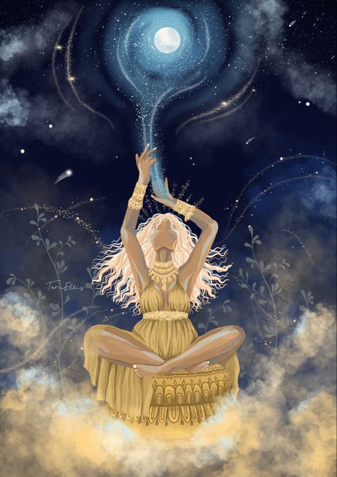 Magic Woman, Magical Women, Art Magic, Magic Women, Golden Goddess, Goddess Energy, Spirited Art, Feminine Art, Celestial Art