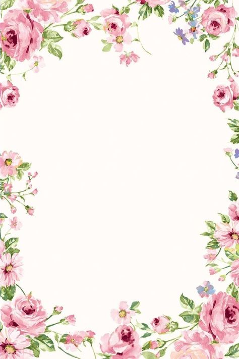 Floral Border Design Frames, Pink Floral Border, Wedding Card Frames, Floral Cards Design, Writing Paper Printable, Flower Graphic Design, Floral Border Design, Cadeau Photo, Poster Background Design