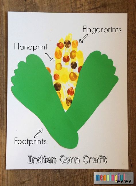 Indian Corn Harvest Craft for Kids - Harvest and Fall Handprint Craft Harvest Crafts For Kids, Fall Handprint Crafts, Corn Harvest, Infant Crafts, Thanksgiving Crafts For Toddlers, Harvest Crafts, September Crafts, November Crafts, Fall Arts And Crafts