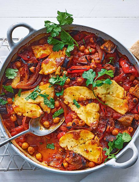 Find 1000s of triple-tested recipes, expert cooking advice from your favourite celebrity chefs and the latest food trends Harissa Halloumi, Halloumi Bake, Halloumi Recipes, Haloumi Recipes, Sainsburys Recipes, Chipotle Paste, Fast 800, Grilled Halloumi, High Fibre