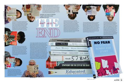 Award Winning Yearbook Spreads, Yearbook Graphic Design, Yearbook Design Layout Creative, Yearbook Aesthetic, Yearbook Cover Ideas, School Magazine Ideas, Yearbook Design Layout, Magazine Page Layouts, School Magazine