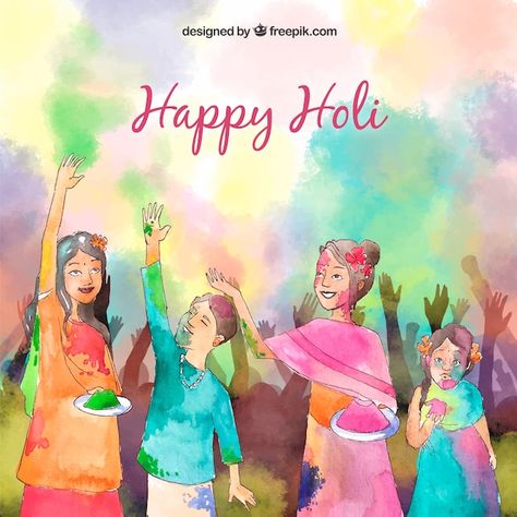 Hand drawn people celebrating holi festi... | Free Vector #Freepik #freevector #people #love #hand #character Celebration Drawing, Holi Drawing, Holi Wishes, Holi Celebration, Health Plus, Happy Wishes, Holi Festival, Color Festival, Emergency Call