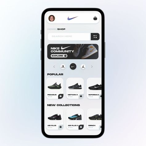 My newest creation 🪄 Nike App Design Concept . . . #uxd #ux #userexperiencedesign #uxdesign #ui #uidesign #interiordesign #interface… | Instagram Nike App, App Interface Design, App Interface, App Ui Design, Design App, Futuristic Technology, Ux Ui, App Ui, Mobile Design