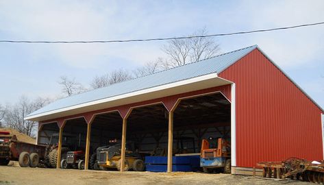 Farm Storage Buildings, Pole Building Garage, Diy Pole Barn, Storage Building Plans, Pole Barn Designs, Pole Barn Plans, Plan Garage, Loafing Shed, Building A Pole Barn