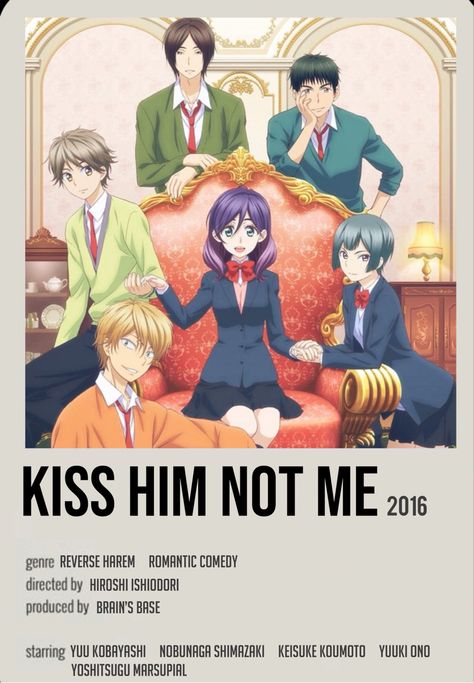 Kiss Him Not Me Minimalist Poster, Kiss Him Not Me Poster, Anime Title Poster, New Animes, Anime Posters Minimalist, Anime Film Poster, Anime Poster Prints, Anime Movie Poster, Minimalist Anime Poster