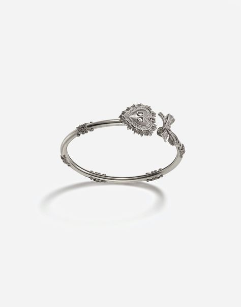 Devotion bracelet in white gold with diamonds in White Gold for Women | Dolce&Gabbana® Comeback Era, Woman Bracelets, Dolce Gabbana Jewelry, Diamond Videos, Purple Bracelet, Colorless Diamond, Jewelry For Her, Stylish Jewelry, Dolce & Gabbana