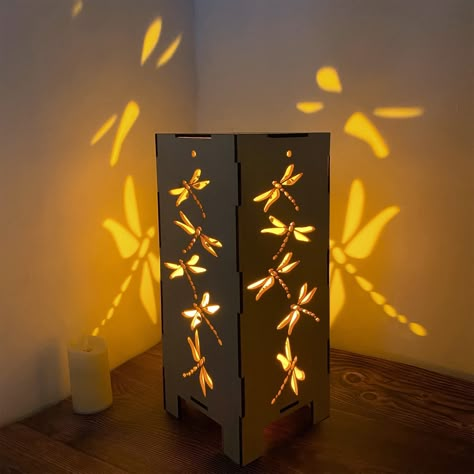 Functional Bedroom Decor: Home Decr Inspo Butterfly Lantern, Led Mood Lighting, Dragonfly Lamp, Balloon Decorations Diy Tutorials, Plywood Diy, Butterfly Lamp, Laser Cut Lamps, Functional Bedroom, Wood Lamp Design