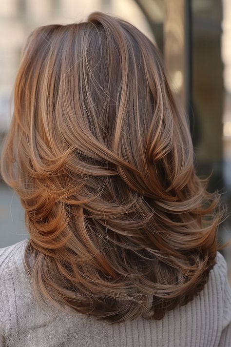 Subtle Brown Layers, Long Butterfly Layered Haircut Shoulder Butterfly Haircut, Increase Layer Haircut, Short Rounded Layers, Increased Layer Haircut, Long Textured Haircut Layered Cuts, Full Layered Haircuts, Square Layers Haircut, Soft Layers Haircut, Butterfly Layers Hair Long