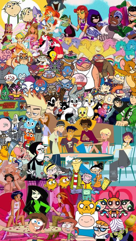 Nikalodian Cartoons, Cartoon Network Characters Wallpapers, Cartoonnetwork Cartoons, Cartoons Collage, Collage Cartoon, Early 2000s Cartoon Network, Old Tv Shows Cartoons, Cartoon Network Party, 2000s Cartoons Aesthetic