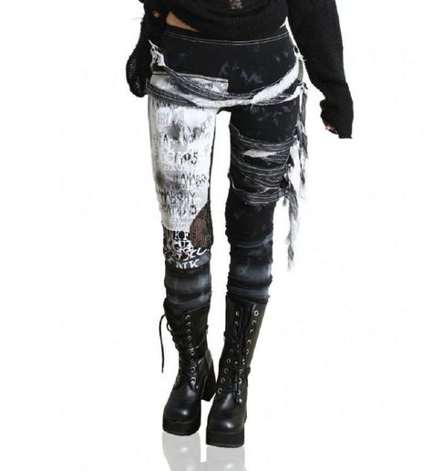 Punk Leggings, Gothic Leggings, Tie Dye Leggings, Estilo Punk, Punk Outfits, Gothic Punk, Gothic Outfits, Yohji Yamamoto, Dark Fashion