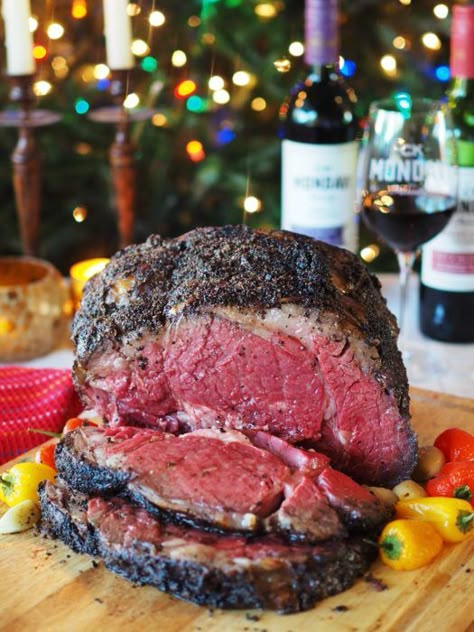 Epic Coffee Crusted Prime Rib Roast - Go Epicurista Jalapeno Crema Recipe, Jalapeno Crema, Crusted Prime Rib Recipe, Crusted Prime Rib, Prime Rib Recipes, Meat Photography, Smoked Prime Rib, Crema Recipe, Prime Ribs