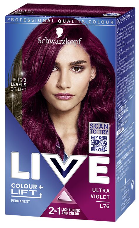 Ultra Violet Hair, Permanent Purple Hair Dye, Home Hair Dye, Color For Hair, Lived In Hair, Purple Hair Dye, Violet Hair Colors, Schwarzkopf Hair Color, Salon Hair Color