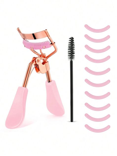 Pink Rose Gold Lash Curler W A Spoolie And 10 Reusable Fillings Eyelash Curler Refill, Eyelash Comb, Lash Tools, Lash Curler, Brow Lash, Pink Collars, Eyelash Curler, Makeup Tools, Dusty Pink