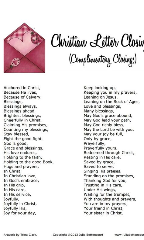 Christian Letter Closing Letter Closings, Letter Greetings, Letter Of Encouragement, Inspirational Scripture Quotes, Pastor Appreciation, Letter Ideas, Church Youth, Beautiful Thoughts, Card Messages