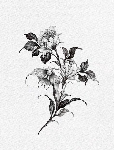 Tulip Drawing, Chrysanthemum Tattoo, Hand And Finger Tattoos, Wicked Tattoos, Fantasy Tattoos, Blossom Tattoo, Floral Tattoo Design, Cute Tattoos For Women, Best Tattoo Designs