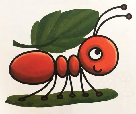 Drawing Preschool, Colourful Drawing, Ant Drawing, Funny Crafts, Hand Art Kids, Baby Animal Drawings, Easy Fall Crafts, Art Basics, Grasshoppers