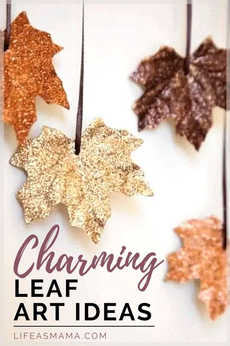 Fall is such a beautiful time of year! There is inspiration for fun crafts everywhere outside. Use some of the fallen leaves and turn them into beautiful home decor and decorations to celebrate the season. #lifeasmama #diydecor #fallcrafts #learart Hostess Box, Easy Diy Fall Crafts, Fall Craft Ideas, Fall Wedding Ideas, Glitter Leaves, Dekor Diy, Fabulous Diy, Fall Craft, Fall Crafts Diy