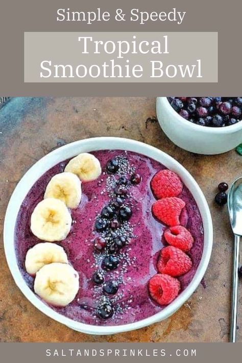 Our tropical smoothie bowl is loaded with your favorite toppings. This thick smoothie is a fantastic way to sneak in some extra fruit. Tropical Smoothie Bowl, Thick Smoothie, Gluten Free Recipes For Lunch, Kid Friendly Dessert, Different Fruits And Vegetables, Breakfast Prep, Dairy Free Dinner, Gluten Free Lunch, Tropical Smoothie