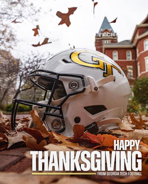 From our family to yours 🍂🦃 #StingEm - Georgia Tech Football Georgia Tech Football, Georgia Tech, Georgia, Football, Media, American Football