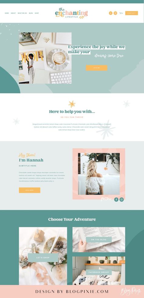 Squarespace website template in a colorful design Color Theme For Website, Blog Examples Website, Calm Website Design, Pastel Website Design, Education Website Design Inspiration, Pastel Website, Squarespace Blog Design, Retro Website Design, Education Website Design