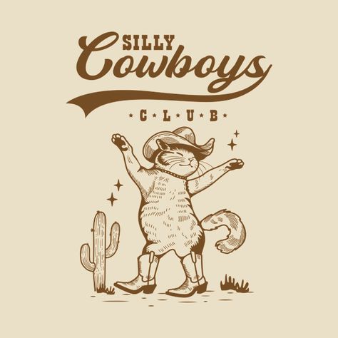 Cute Cowboy Aesthetic, Indie Cowboy, Cowboy Aesthetic, Cat Merchandise, Cat Tshirt, Cowboy, Tshirt Designs, T Shirts, Art