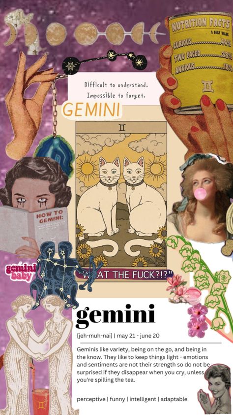 #gemini #zodiac Gemini Energy Aesthetic, Gemini Mercury Aesthetic, Gemini Collage, Gemini Moodboard, Astrology Prints, Gemini Aesthetic, Gemini Zodiac, Funny Me, Dark Academia