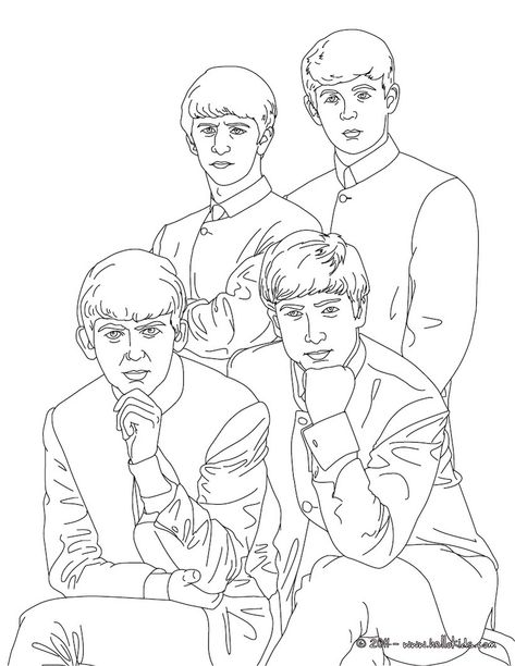 THE BEATLES colouring page Beatles Crafts, Harry Potter Coloring Pages, Colouring Sheets For Adults, Beatles Cartoon, People Coloring Pages, British Celebrities, Color Poster, Beatles Yellow, Free Coloring Sheets