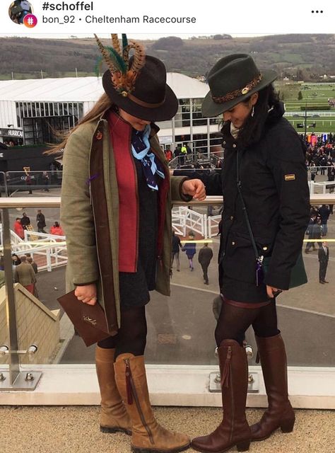 Winter Race Day Outfits, Horse Race Outfit, Cheltenham Races, Skirts Style, Race Day Fashion, Flat Riding Boots, Race Outfit, Cheltenham Festival, Winter Horse