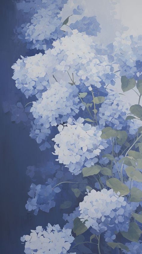 Acrylic paint of Hydrangea art hydrangea painting. | premium image by rawpixel.com / Narathorn Abstract Hydrangea Painting, Hydrangea Mural, Hydrangea Wallpaper Iphone, Blue Hydrangea Aesthetic, Lavender Wallpaper Iphone, Hydrangeas Aesthetic, Blue Hydrangea Wallpaper, Wallpaper Hydrangea, Hydrangeas Wallpaper