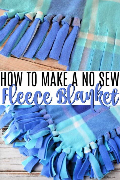 Learn how to make a fleece tie blanket for the perfect afternoon DIY activity. This no sew fleece blanket is so easy to make and perfect for gift giving. Diy Blankets No Sew, Fleece Blanket Diy, No Sew Blanket, Diy Blankets, Sew Blanket, Sew Blankets, Knot Blanket, No Sew Fleece, Fleece Projects