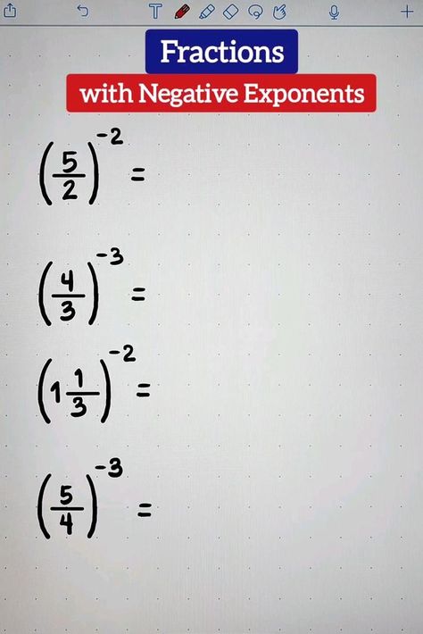 Math Exponents, Teaching Exponents Middle School, Exponent Rules Activities, Fractional Exponents, Math Exponent Rules, Negative Exponents, Math Review