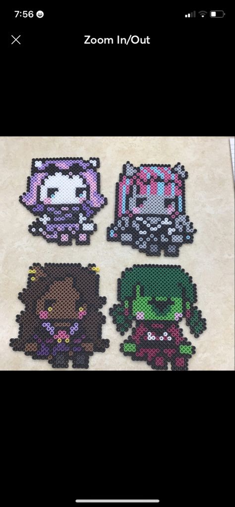 Sally Face Perler Bead Pattern, Coraline Perler Beads, Jinx Perler Beads, Pearler Beads Invader Zim, Monster High Pixel Art Grid, Mlp Perler Beads, Monster High Perler Beads, Perler Bead Patterns Monster High, Monster Hunter Perler Beads