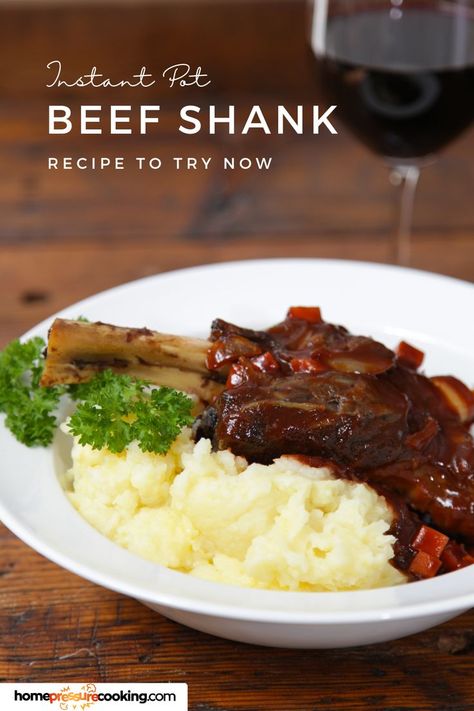 Discover the secret to a tender and flavorful beef shank with this easy Instant Pot recipe. Perfect for busy weeknights, this dish brings out the rich flavors of slow-cooked beef in a fraction of the time. Don't miss out on one of the best instant pot beef recipes! Check out homepressurecooking.com for more inspiration. #instantpotbeefrecipes #shankrecipe #quickdinners #pressurecookermeals #familymeals Beef Shanks Instant Pot, Beef Shank Recipe Crockpot, Instant Pot Beef Shank, Beef Shank Stew Recipe, Beef Shank Recipe Instant Pot, Beef Shanks Recipe, Shank Recipes, Instant Pot Beef Recipes, Beef Shank Stew