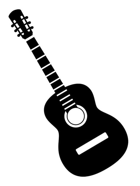 Paper Instruments, Guitar Stencil, Music Guitar Tattoo, Music Related Tattoos, Guitar Outline, Guitar Silhouette, Guitar Tattoo Design, Night Bike Ride, Guitar Vector