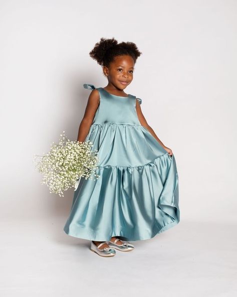 Simple Satin Dress For Kids, Kids Satin Dress, Modern Flower Girl Dress, Modern Flower Girl Dresses, Simple Flower Girl Dresses, Silk Flower Girl Dress, Flower Girl Dresses Blue, Satin Flower Girl Dress, Princess Dress Kids