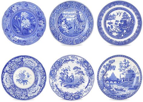 Discontinued Spode Blue Room Georgian Set Of Six 10.5In Dessert Plates Blue And White China Pattern, Blue And White Plates, Blue Salad, Dinner Salad, Miniature Printables, White Dinnerware, Mini Plate, Blue Room, Plate Decor