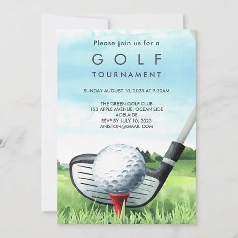 Open House Invitations, Golf Invitation, Open House Invitation, Golf Theme, Top Golf, Golf Tournament, Invitation Card, Invitation Design, Open House