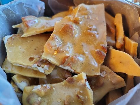 Jalapeno Pecan Brittle Recipe, Jalapeno Peanut Brittle Recipe, Pecan Brittle, Green Chile Recipes, Peanut Brittle Recipe, Chile Recipes, Brittle Recipes, Peanut Brittle, Homemade Jam