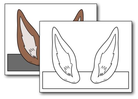 Pattern for donkey ears Ear Template, Donkey Ears, Palm Sunday Crafts, Ward Christmas Party, Headband Crafts, Preschool Bible, Sunday School Crafts For Kids, Christmas Program, Pumpkin Coloring Pages