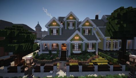 Suburban Minecraft Houses Blueprints, Minecraft Traditional House, Minecraft House Suburban, Traditional Suburban House, Minecraft Step By Step, Mansion In Minecraft, Minecraft Suburban House, Modern House In Minecraft, Large Modern House