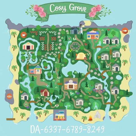 Tropical Map, Cottagecore Animal Crossing, Acnh Cottagecore, Map Layout, Saturday Brunch, Ac New Leaf, Animal Crossing Guide, Animal Crossing Wild World, Island Theme