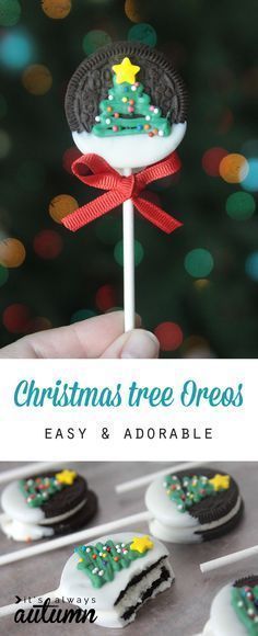 Easy and adorable Christmas tree Oreo pops. Fun to make with the kids! Would be a cute Christmas gift. Christmas Diy Food, Holiday Party Foods, Diy Treats, Oreo Pops, Simple Christmas Tree, Cute Christmas Gifts, Baking With Kids, Julia Child, Homemade Christmas Gifts