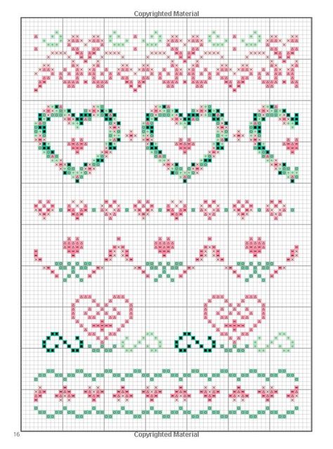 Cross Stitch Heart Pattern, Cross Stitch Flower Border, Cute Cross Stitch Patterns, Cross Stitch Hearts, Free Crochet Stitches, Cross Stitch Motifs, Cross Stitch Border, Cross Stitch Borders Corner, Cross Stitch Boarders