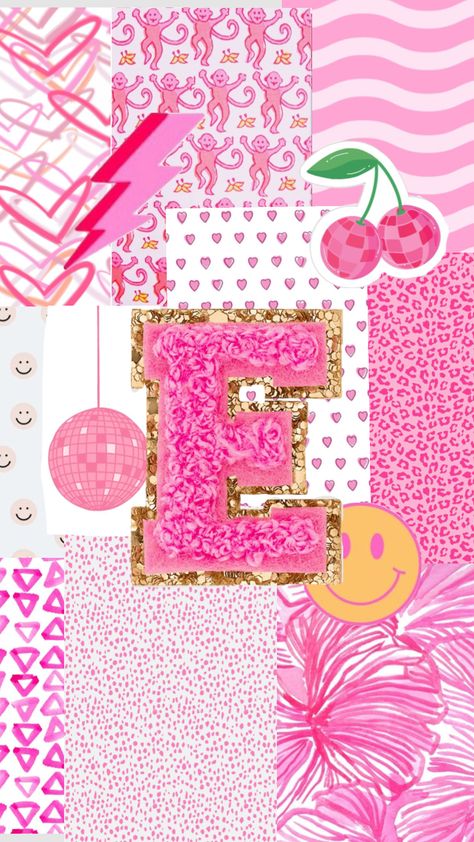 #myfirstshuffle #preppy #wallpaper #taylorswift #taylorsversion #preppyhomescreen #iphone #cute Cute Shuffles, Ipad Organizer, Iphone Wallpaper Preppy, Picture Letters, Preppy Wallpaper, Letter E, Journal Stickers, Phone Backgrounds, Wall Collage