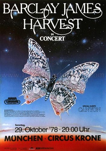 Barclay James Harvest - Munich 1978 Live Concert Poster, Barclay James Harvest, Vintage Rock Posters, Vintage Concert Posters, Posters Music, Music Concert Posters, Recorder Music, Rock N Roll Music, Rock Groups