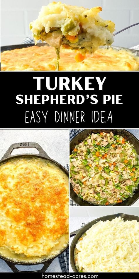 Make the most out of Thanksgiving leftovers with this delicious leftover turkey shepherd's pie! This recipe is the best way to make a turkey casserole that hits all the right notes for a quick dinner recipe. Easy and satisfying, this turkey recipe turns those Thanksgiving leftovers into a family favorite. You’ll love how simple this easy dinner idea is, and your taste buds will thank you for one of the best Thanksgiving leftover recipes around! Thanksgiving Turkey Pot Pie, Thanksgiving Shepherds Pie, Easy Dinner Recipes With Turkey Meat, Thanksgiving Leftover Shepherd's Pie, Turkey Pot Pie Recipe Easy Thanksgiving Leftovers, Leftover Thanksgiving Pie, Leftover Turkey Pot Pie Recipe Easy, Turkey Shepherds Pie Recipe Leftover, Uses For Leftover Turkey