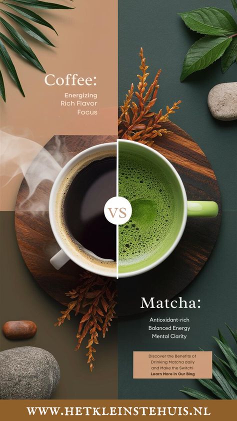 ☕️ Coffee lover? 🍵 Meet matcha!  Discover why this vibrant green tea might be your next go-to for balanced energy, mental clarity, and a boost of antioxidants. Dive into the unique benefits of matcha, compare it with your daily coffee, and explore why more people are making the switch.   Ready to try something new and healthier? 🌱✨  Read our blog to learn how matcha can elevate your daily routine! Matcha Vs Coffee, Health Benefits Of Matcha, Te Matcha, Benefits Of Matcha, What Is Matcha, Coffee Vs Tea, Matcha Tea Set, Matcha Benefits, Winter Tea