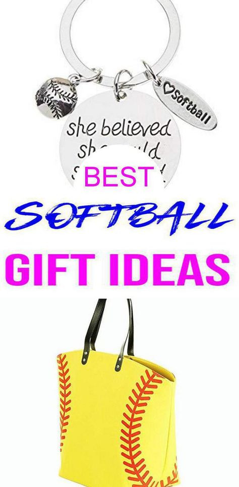 Softball Gifts For Players Diy, Softball Goodie Bags, Softball Gift Ideas, Personalized Softball Gifts, Softball Birthday Parties, Softball Sign, Softball Bag Tags, Best Birthday Gift Ideas, High School Softball